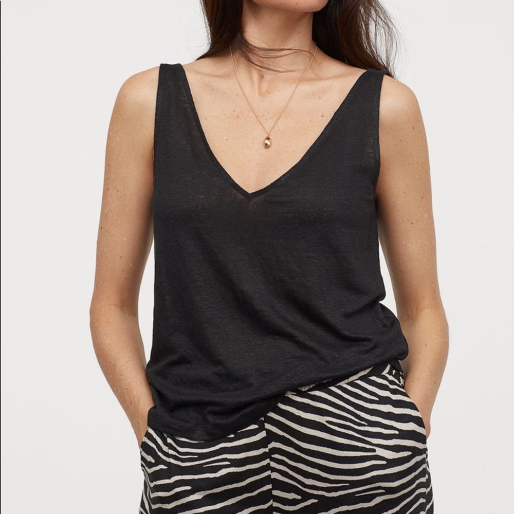 H&M linen V-neck tank top